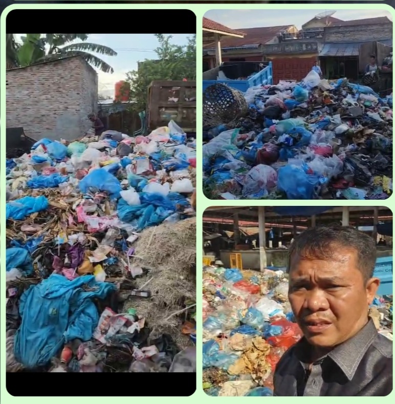 Sahuti keluhan Masyarakat Penry paratua Nababan Anggota DPRD Labuhanbatu bersihkan Sampah di pasar tradisional Ajamu