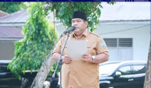 Asisten III Bidang Administrasi Umum, Zaid Harahap, S.Sos, pimpin Apel Gabungan Kelompok I di lingkungan Pemkab Labuhanbatu 