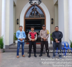 Polres Labuhanbatu Laksanakan Pengamanan Gereja, Pastikan Ibadah Tahun Baru 2026 Berjalan Aman dan Khidmat