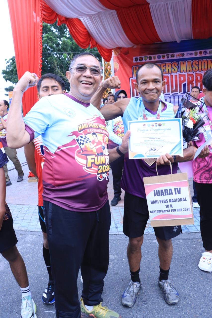 Polres Labuhanbatu Sukseskan Fun Run 2026 Peringati Hari Pers Nasional