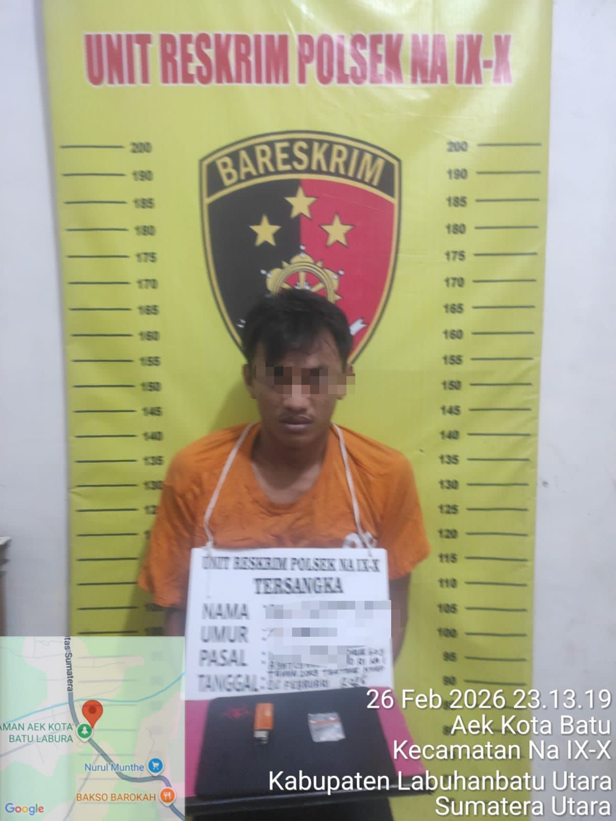 Polsek Na IX-X Polres Labuhanbatu Berhasil Ungkap Kasus Penyalahgunaan Narkotika Jenis Sabu