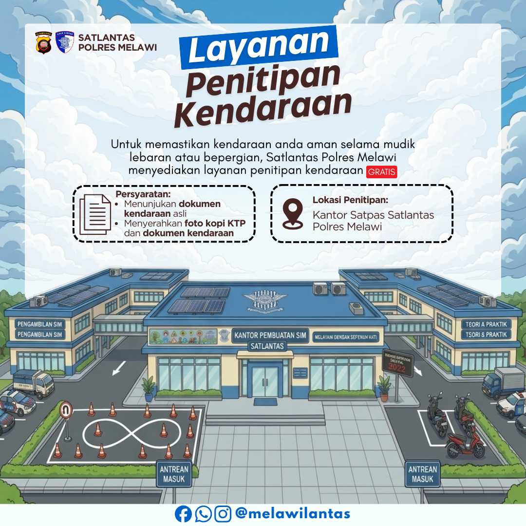 Satlantas Polres Melawi Sediakan Layanan Penitipan Kendaraan Gratis Saat Mudik Lebaran