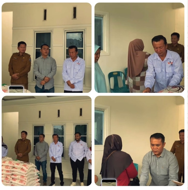 Lurah ujung Bandar Apresiasi Manajemen Perumahan Lestari Residence menyalurkan bantuan paket sembako kepada warga lansia dan keluarga kurang mampu 