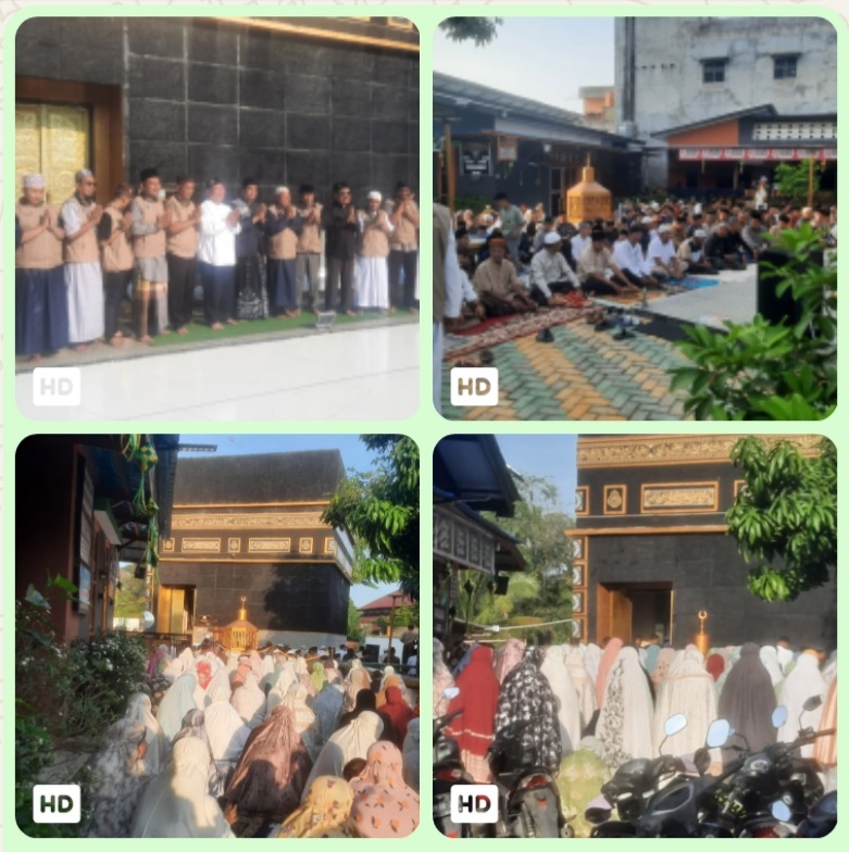 Masjid Daarul Sep Indonesia Replika Kabah Aek Nabara menggelar Sholat Idulfitri yang pertama