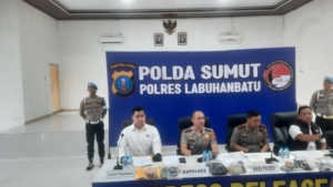 Polres Labuhanbatu Gelar Press Rilis Serius mengani Narkoba di wilayah Hukumnya.