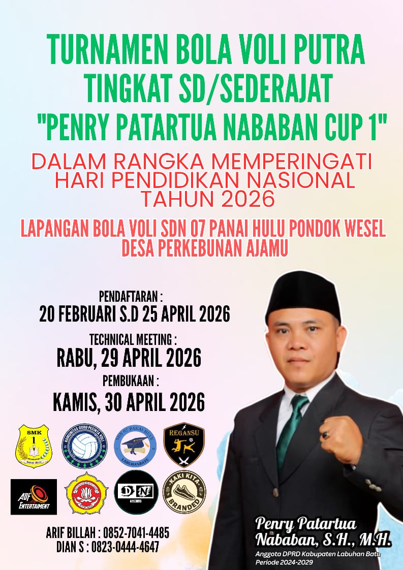 Dinas Pendidikan Labuhanbatu dukung Turnamen Penry paratua Nababan Cup1 tingkat SD/ sederajat