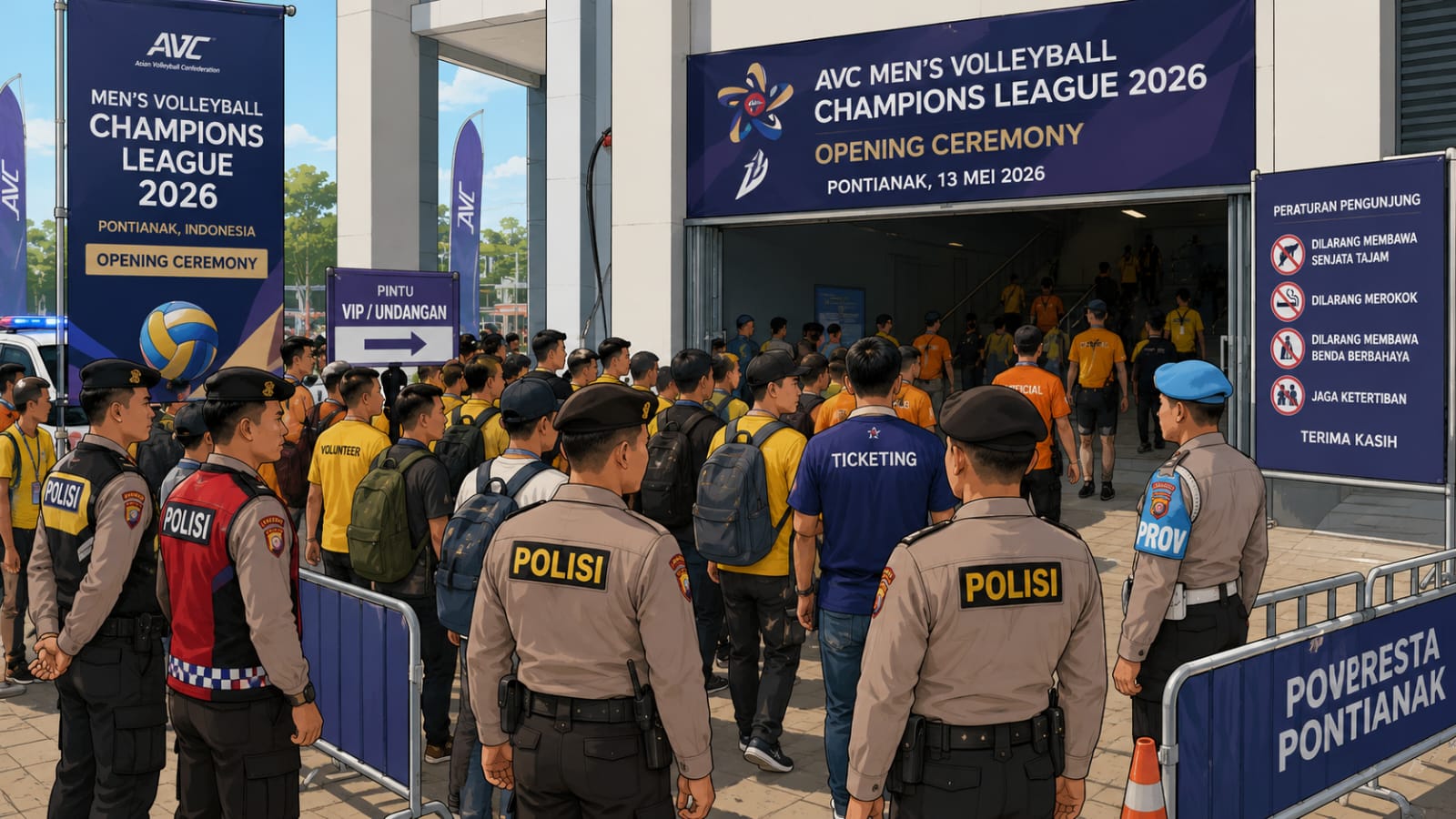 Kapolresta Pontianak Siagakan Personel untuk Sukseskan Opening Ceremony AVC 2026 di GOR Pangsuma