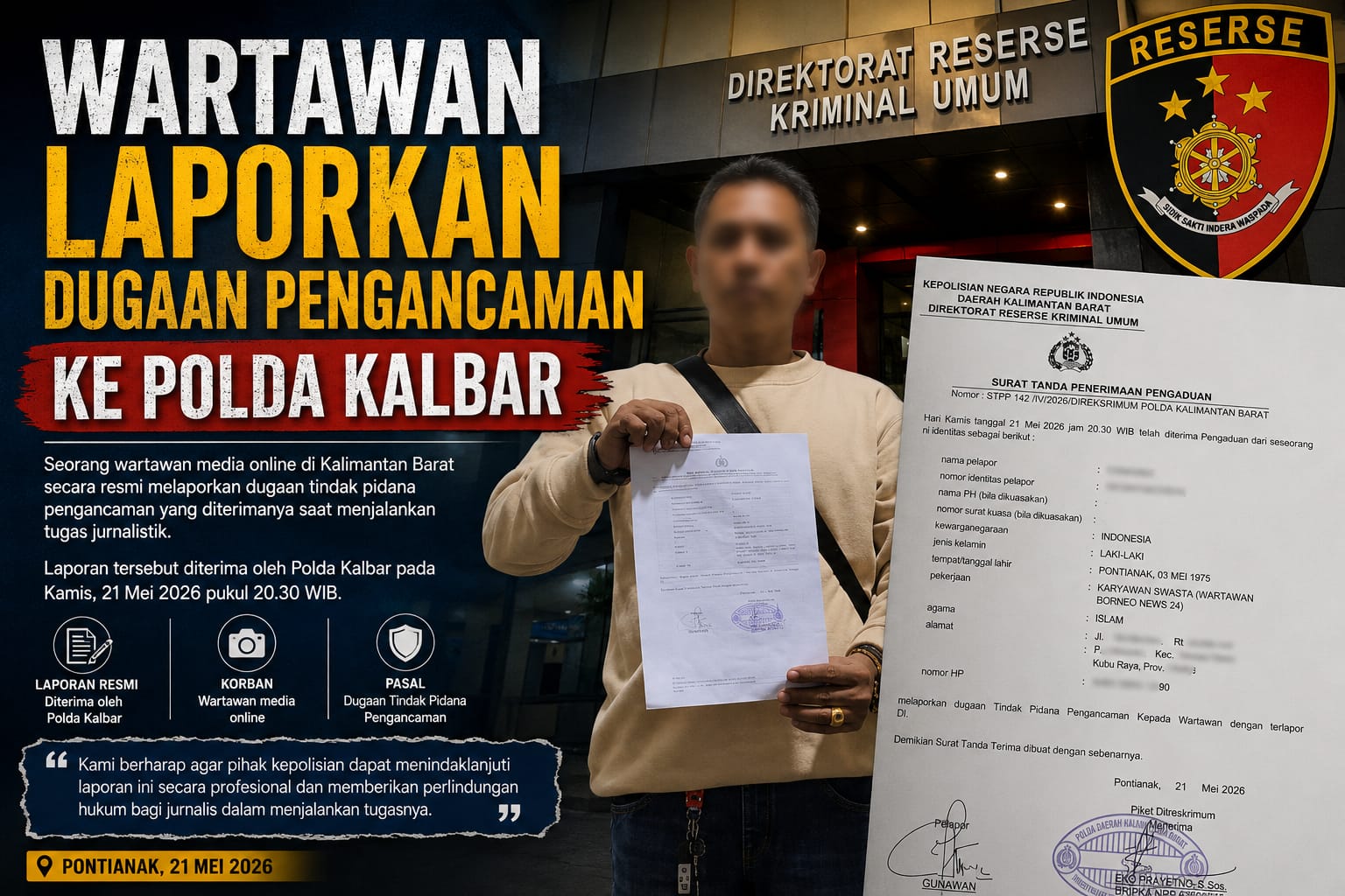 Diduga Pelaku Gadai Mobil Rental Ancam Wartawan, Minta Berita Dihapus!