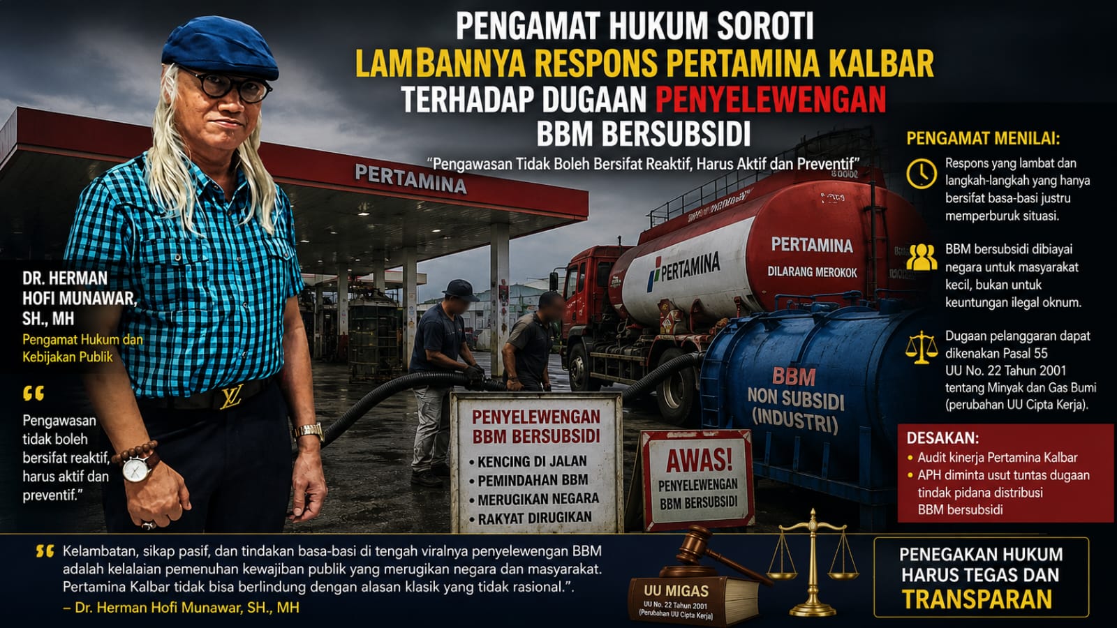 Lemahnya Pengawasan Distribusi BBM Bersubsidi Dinilai Merugikan Negara dan Masyarakat