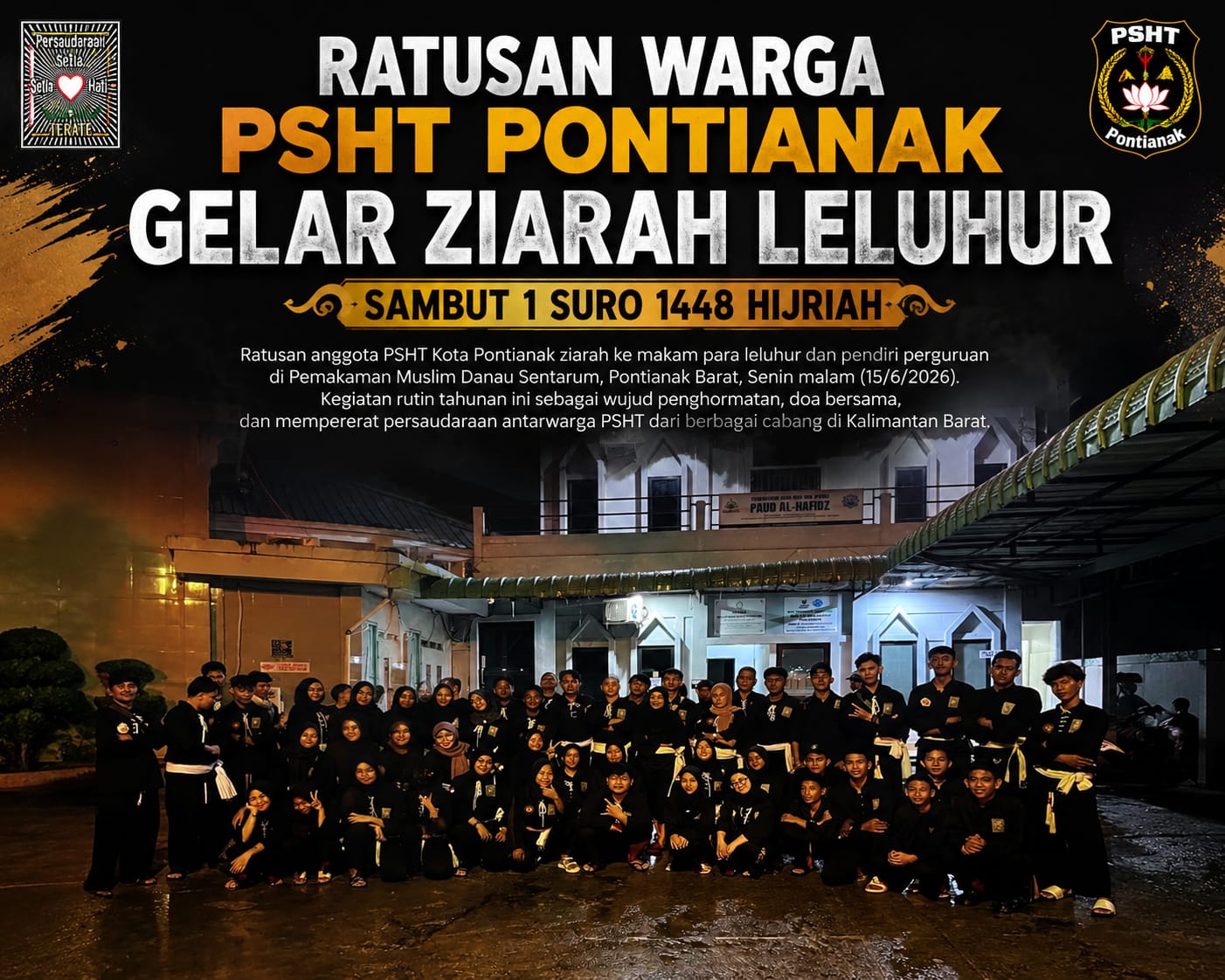 Ratusan Pesilat PSHT Ikuti Ziarah Akbar di Pontianak Barat, Wujud Penghormatan kepada Leluhur